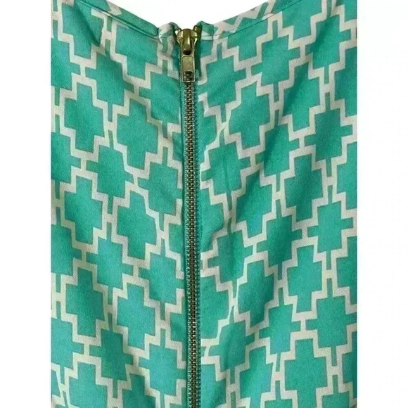GB Women’s Mint Green & White Geometric Fit & Flare Dress Size Large - Picture 3 of 6